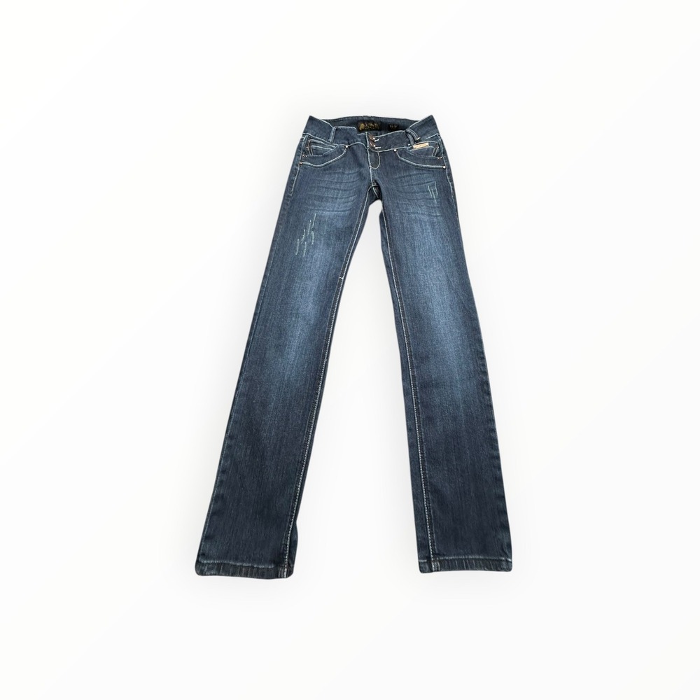 Virgin Only Jeans Womens 13 Blue VO-30649 Sexy Fit Low Rise Sequined Bootcut Y2K